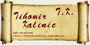 Tihomir Kalinić vizit kartica